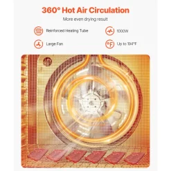 VEVOR Food Dehydrator Machine, 10 Stainless Steel Trays, 1000W Electric Food Dryer with Adjustable Temperature & 24-Hour Timer, Food-Dehydrator for Jerky, Meat, Fruit, Vegetables, Herbs, Dog Treats