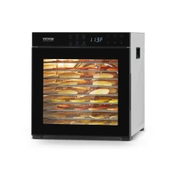 VEVOR Food Dehydrator Machine, 10 Stainless Steel Trays, 1000W Electric Food Dryer with Adjustable Temperature & 24-Hour Timer, Food-Dehydrator for Jerky, Meat, Fruit, Vegetables, Herbs, Dog Treats