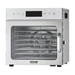 VEVOR Food Dehydrator Machine, 8 Stainless Steel Trays, 400W Electric Food Dryer with Adjustable Temperature & 24-Hour Timer, Heated Dryer for Jerky, Meat, Fruit, Vegetables, Herbs, Dog Treats