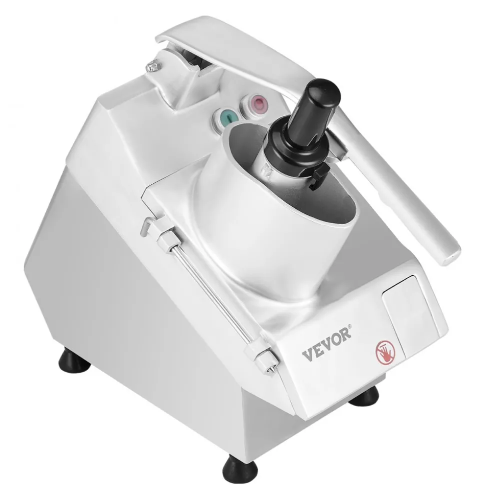 VEVOR Food Processor & Vegetable Chopper, 2 Feeding Holes Food-Grade Stainless Steel Food Processor Chopper with Detachable 6 Blades, 3mm/5mm/7mm/10mm Shredder, 2mm/4mm Slicer, for Vegetables, Fruit