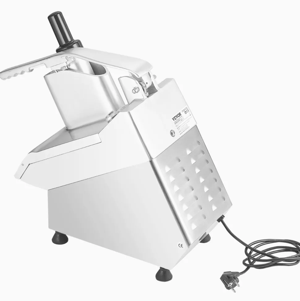VEVOR Food Processor & Vegetable Chopper, 2 Feeding Holes Food-Grade Stainless Steel Food Processor Chopper with Detachable 6 Blades, 3mm/5mm/7mm/10mm Shredder, 2mm/4mm Slicer, for Vegetables, Fruit