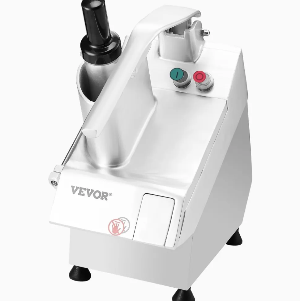 VEVOR Food Processor & Vegetable Chopper, 2 Feeding Holes Food-Grade Stainless Steel Food Processor Chopper with Detachable 6 Blades, 3mm/5mm/7mm/10mm Shredder, 2mm/4mm Slicer, for Vegetables, Fruit