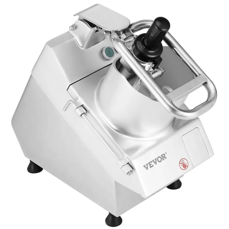 VEVOR Food Processor & Vegetable Chopper, 2 Feeding Holes Food-Grade Stainless Steel Food Processor Chopper with Detachable 6 Blades, 3mm/5mm/7mm/10mm Shredder, 2mm/4mm Slicer, for Vegetables, Fruit
