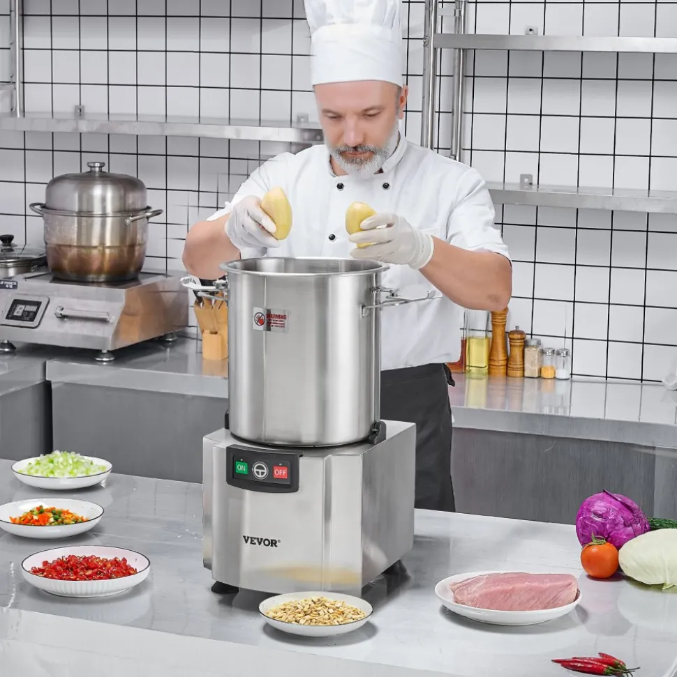 VEVOR Food Processor & Vegetable Chopper, 19 Quart Food-Grade Stainless Steel Food Processor Chopper with S-Curve Blade and Scraper, Ideal for Chopping Vegetables, Fruit, Grains, Nuts