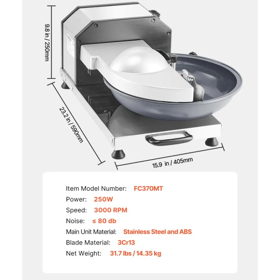 VEVOR Food Processor & Vegetable Chopper, 3000RPM Food-Grade Stainless Steel Food Processor Chopper with S-Curve Blade, Multifunctional for Chopping Vegetables, Fruit, Grains, Nuts