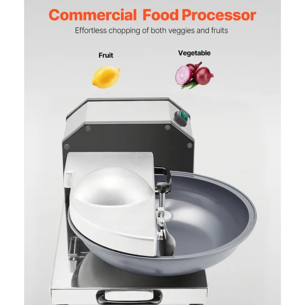 VEVOR Food Processor & Vegetable Chopper, 3000RPM Food-Grade Stainless Steel Food Processor Chopper with S-Curve Blade, Multifunctional for Chopping Vegetables, Fruit, Grains, Nuts