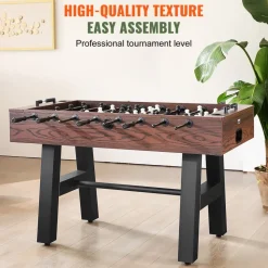 VEVOR Foosball Table, 48 inch Standard Size Table, Indoor Full Size Foosball Tables for Home, Family, and Game Room, Durable Soccer Set, Includes 2 Balls, Score Keeper, and 2 Cup Holders
