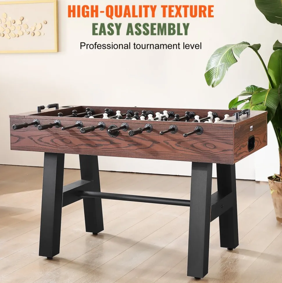 VEVOR Foosball Table, 48 inch Standard Size Table, Indoor Full Size Foosball Tables for Home, Family, and Game Room, Durable Soccer Set, Includes 2 Balls, Score Keeper, and 2 Cup Holders