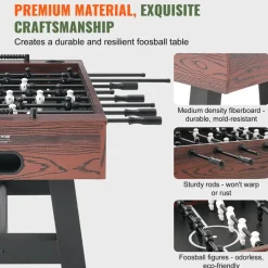 VEVOR Foosball Table, 48 inch Standard Size Table, Indoor Full Size Foosball Tables for Home, Family, and Game Room, Durable Soccer Set, Includes 2 Balls, Score Keeper, and 2 Cup Holders