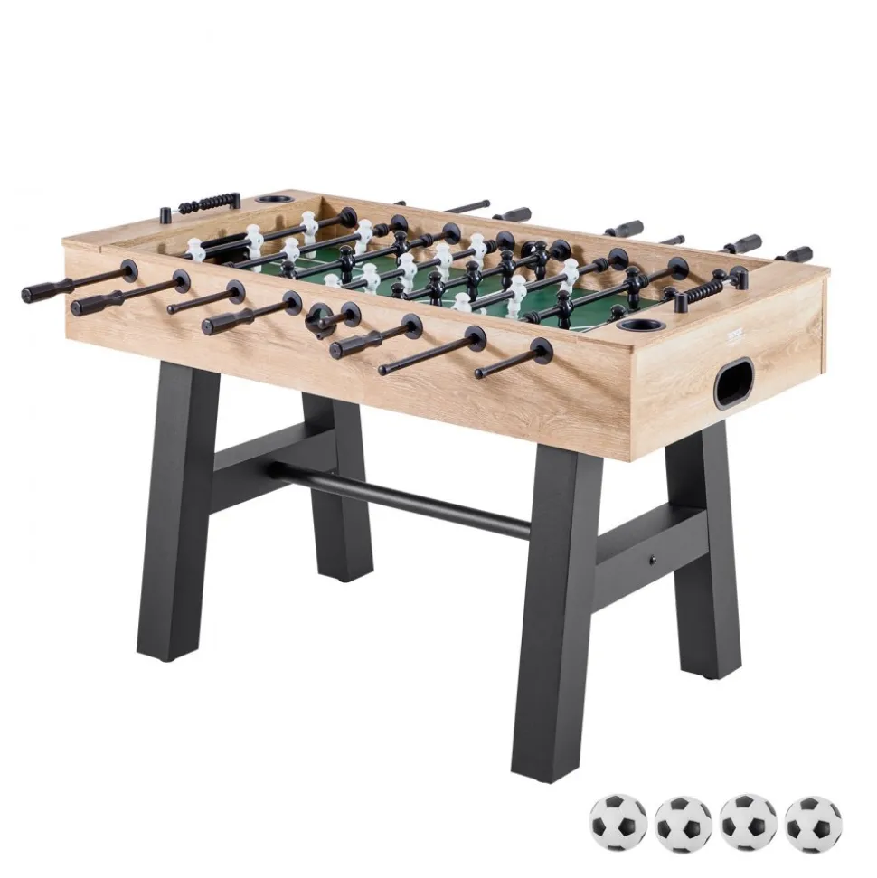 VEVOR Foosball Table, 55 inch Standard Size Table, Indoor Full Size Foosball Tables for Home, Family, and Game Room, Durable Soccer Set, Includes 4 Balls, Score Keeper, and 2 Cup Holders