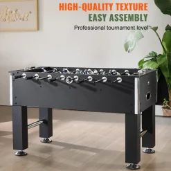 VEVOR Foosball Table, 55 inch Standard Size Foosball Table, Indoor Full Size Foosball Table for Home, Family, and Game Room, Soccer with Foosball Table Set, Includes 4 Balls and 4 Cup Holders