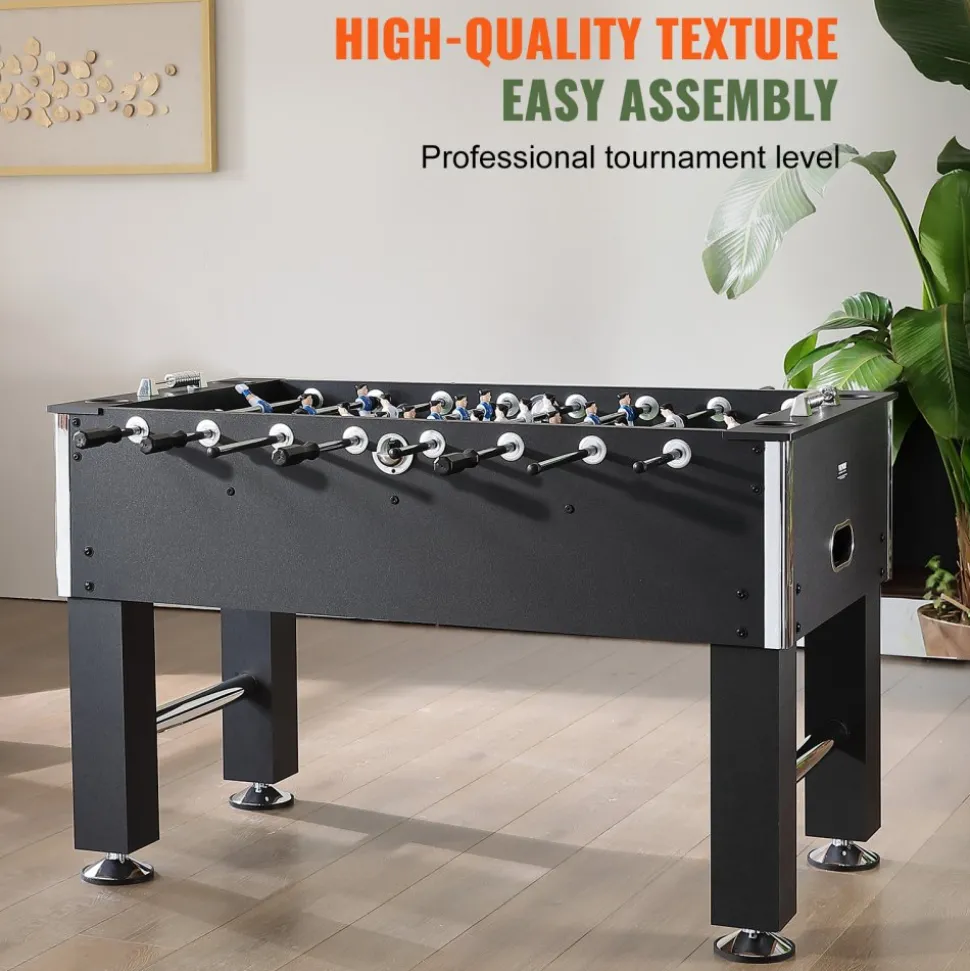 VEVOR Foosball Table, 55 inch Standard Size Foosball Table, Indoor Full Size Foosball Table for Home, Family, and Game Room, Soccer with Foosball Table Set, Includes 4 Balls and 4 Cup Holders