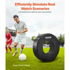VEVOR Football Tackle Wheel, Football Tackling Dummy, Waterproof PVC and High-Density Sponge Tackle Ring, Dummies Training Equipment with Straps, for Blocking, Hitting Drills and Practice, Black, 1PCS
