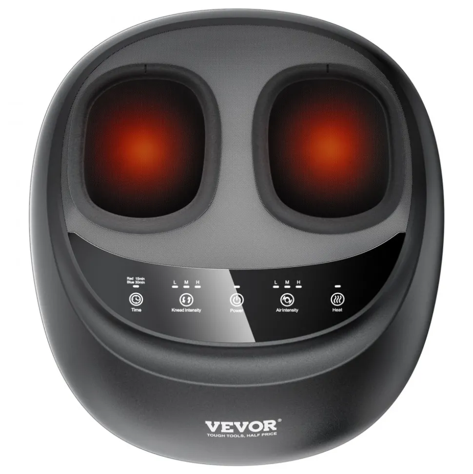 VEVOR Foot Massager Machine with Heat, Deep-Kneading, Compression, and Shiatsu for Plantar Fasciitis, Neuropathy, Gifts for Men, Women - Fits up to Men Size 12