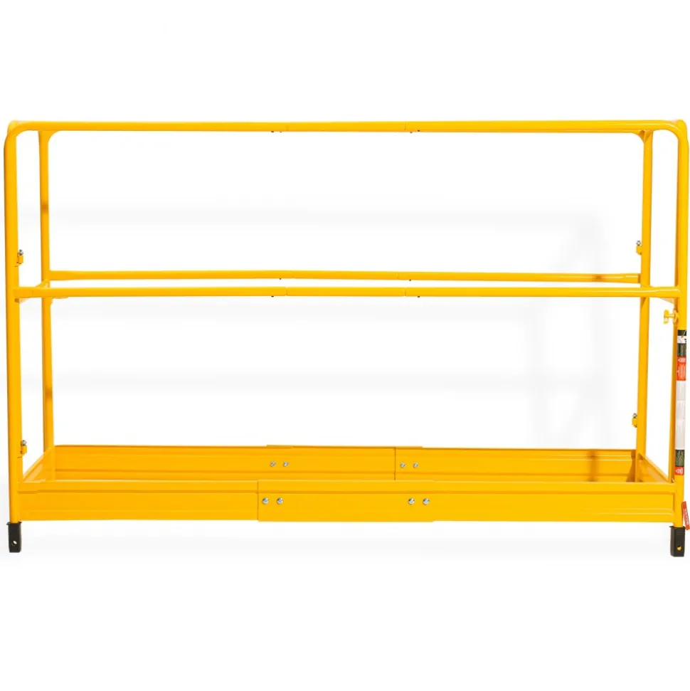 VEVOR 6 Foot Scaffolding Safety Guardrail, Rustproof Solid Carbon Steel Scaffold Guard Rail of 55.4 lbs Load Capacity, Baker Style Metal Guardrails Accessory System for Scaffolding Platform, Yellow