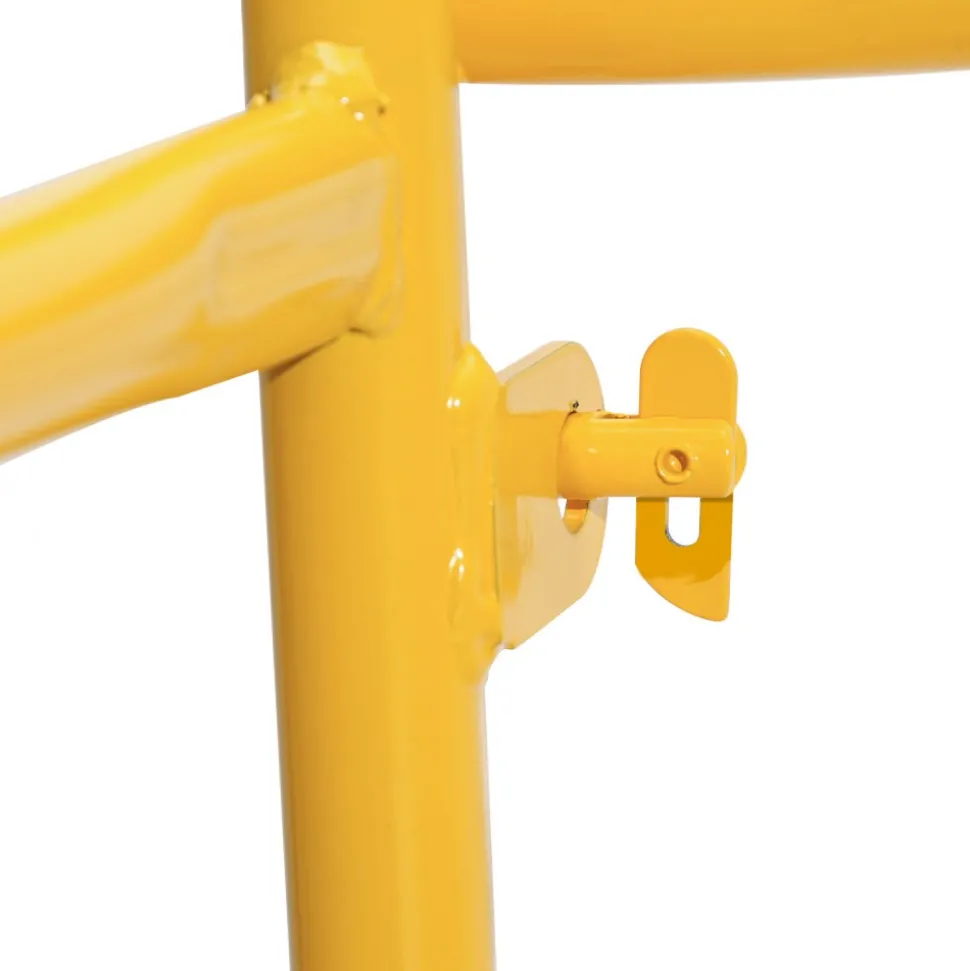 VEVOR 6 Foot Scaffolding Safety Guardrail, Rustproof Solid Carbon Steel Scaffold Guard Rail of 55.4 lbs Load Capacity, Baker Style Metal Guardrails Accessory System for Scaffolding Platform, Yellow