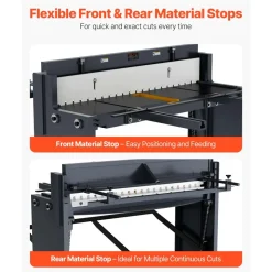 VEVOR Foot Stomp Sheet Metal Shear, 52 in Width Manual Floor Shear, with Soild Steel Frame, Adjustable Blade Gap, Material Stops, Foot-Pedal Control for Cutting Steel, Copper, Rebar, and Aluminum