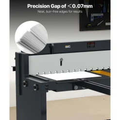 VEVOR Foot Stomp Sheet Metal Shear, 52 in Width Manual Floor Shear, with Soild Steel Frame, Adjustable Blade Gap, Material Stops, Foot-Pedal Control for Cutting Steel, Copper, Rebar, and Aluminum