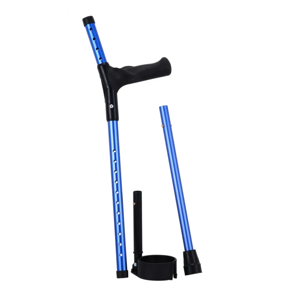 VEVOR Forearm Crutches for Adults, 11-Level Height Adjustable Walking Crutches with 4-Level Upper Cuff, Lightweight Aluminum Medical Support Crutches for Leg Injury Surgery Disabled, 1 Pair (350LBS)