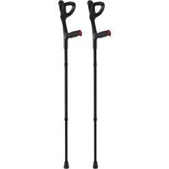 VEVOR Forearm Crutches for Adults, Folding Walking Forearm Crutches with 10-Level Adjustable Height, Lightweight Aluminum Medical Crutches with Open Cuff for Leg Injury Surgery Disabled, 1 Pair 350LBS