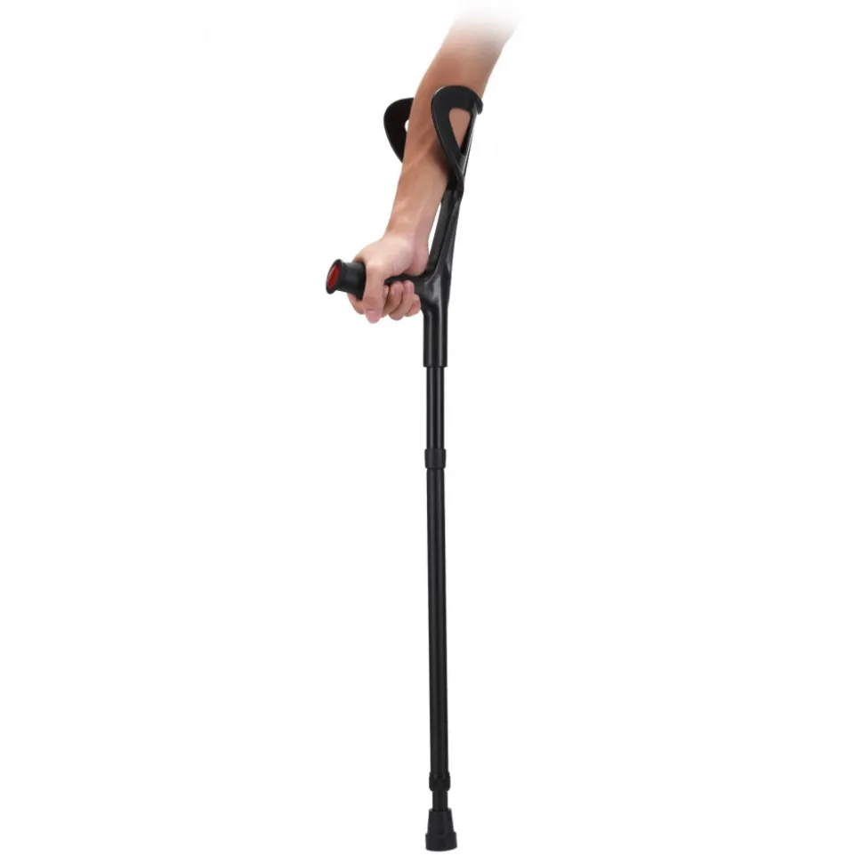 VEVOR Forearm Crutches for Adults, Folding Walking Forearm Crutches with 10-Level Adjustable Height, Lightweight Aluminum Medical Crutches with Open Cuff for Leg Injury Surgery Disabled, 1 Pair 350LBS