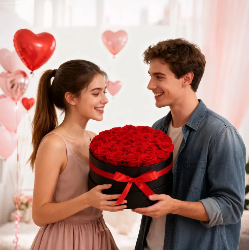 VEVOR Forever Flowers, 50 Preserved Roses in a Box, Eternal Flowers Immortal Bouquet Birthday Present for Delivery Prime Women Her Wife Mothers, Anniversary, Valentine's Day,Christmas, Sweet Pink