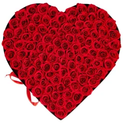 VEVOR Forever Flowers, 100 Preserved Roses in a Heart Shape Box, Eternal Flowers Immortal Bouquet Birthday Present for Women Her Wife Mothers, Anniversary, Valentine's Day,Christmas, Red