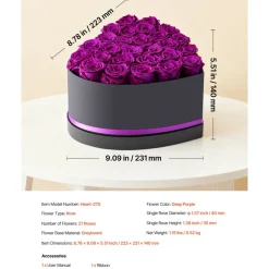 VEVOR Forever Flowers, 27 Preserved Roses in a Box, Eternal Flowers Immortal Bouquet Birthday Present for Delivery Prime Women Her Wife Mothers, Anniversary, Valentine's Day,Christmas, Rose Red