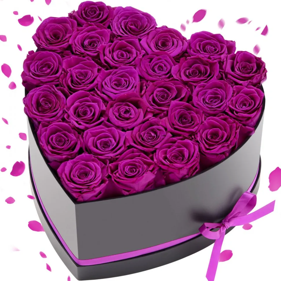 VEVOR Forever Flowers, 27 Preserved Roses in a Box, Eternal Flowers Immortal Bouquet Birthday Present for Delivery Prime Women Her Wife Mothers, Anniversary, Valentine's Day,Christmas, Rose Red