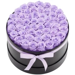 VEVOR Forever Flowers, 50 Preserved Roses in a Box, Eternal Flowers Immortal Bouquet Birthday Present for Women Her Wife Mothers, Anniversary, Valentine's Day,Christmas, Lavender Purple