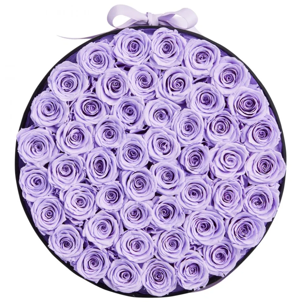 VEVOR Forever Flowers, 50 Preserved Roses in a Box, Eternal Flowers Immortal Bouquet Birthday Present for Women Her Wife Mothers, Anniversary, Valentine's Day,Christmas, Lavender Purple