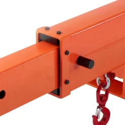 VEVOR Forklift Jib Boom Crane, 5500 lbs Capacity, Forklift Mobile Crane Lifting Hoist with 2 Hooks, Manual Telescopic 47.2-73.5 in, Boom Attachment Towing Handling Equipment for Warehouse & Factories