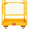 VEVOR Forklift Safety Cage, 1200 lbs Load Capacity, 36 x 36 inches Folding Forklift Work Platform with Lockable Swivel Wheels, Drain Hole & Device Chain, Holds 1 to 2 Adults, Perfect for Aerial Work