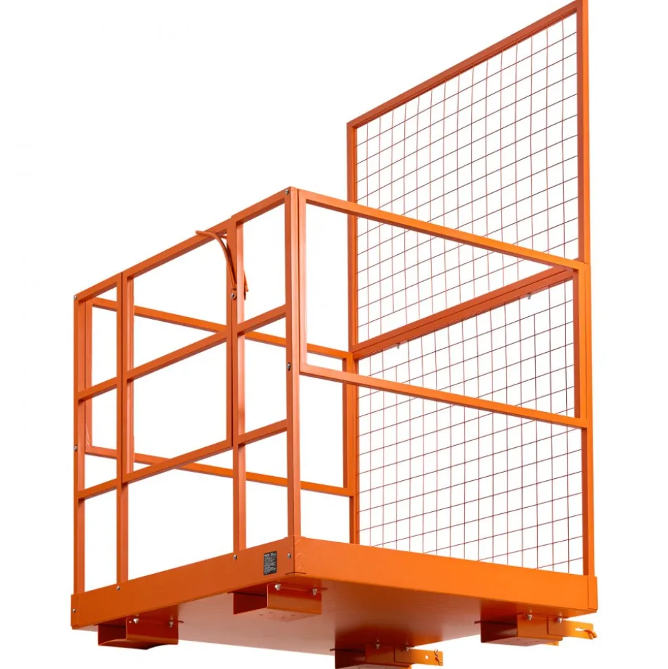VEVOR Forklift Safety Cage, 48.2 x 45.2 Inch, Heavy Duty Forklift Man Basket, 1400 lbs Capacity Collapsible Work Platform Lift Basket with Safety Harness & Lock, for Most Aerial Jobs Lifting Loader