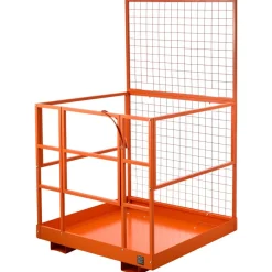 VEVOR Forklift Safety Cage, 48.2 x 45.2 Inch, Heavy Duty Forklift Man Basket, 1400 lbs Capacity Collapsible Work Platform Lift Basket with Safety Harness & Lock, for Most Aerial Jobs Lifting Loader