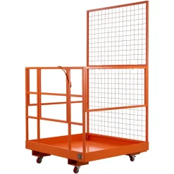 VEVOR Forklift Safety Cage, 36.6 x 36.6 Inch, Forklift Man Basket with 4 Wheels, 1200 lbs Capacity, Heavy Duty Work Platform, Collapsible Lift Basket Safety Set, for Most Aerial Jobs Lifting Loader