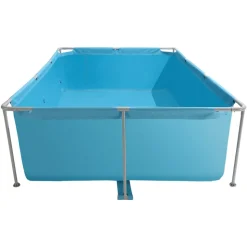 VEVOR Frame Above Ground Swimming Pool, 118 x 78 x 30 in Rectangular Steel Metal Frame, Large Rectangle Outdoor Backyard Family Pool, Easy to Assemble Rust-Resistant, 1046 Gallon Water Capacity, Blue