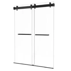 VEVOR Frameless Shower Door, 48" W x 76" H, Shower Sliding Glass Door with 3/8" (10 mm) Thick Clear Tempered Glass, Noiseless Shatterproof Nano Coating, with Rail, Seal Strip and Hardware Kit
