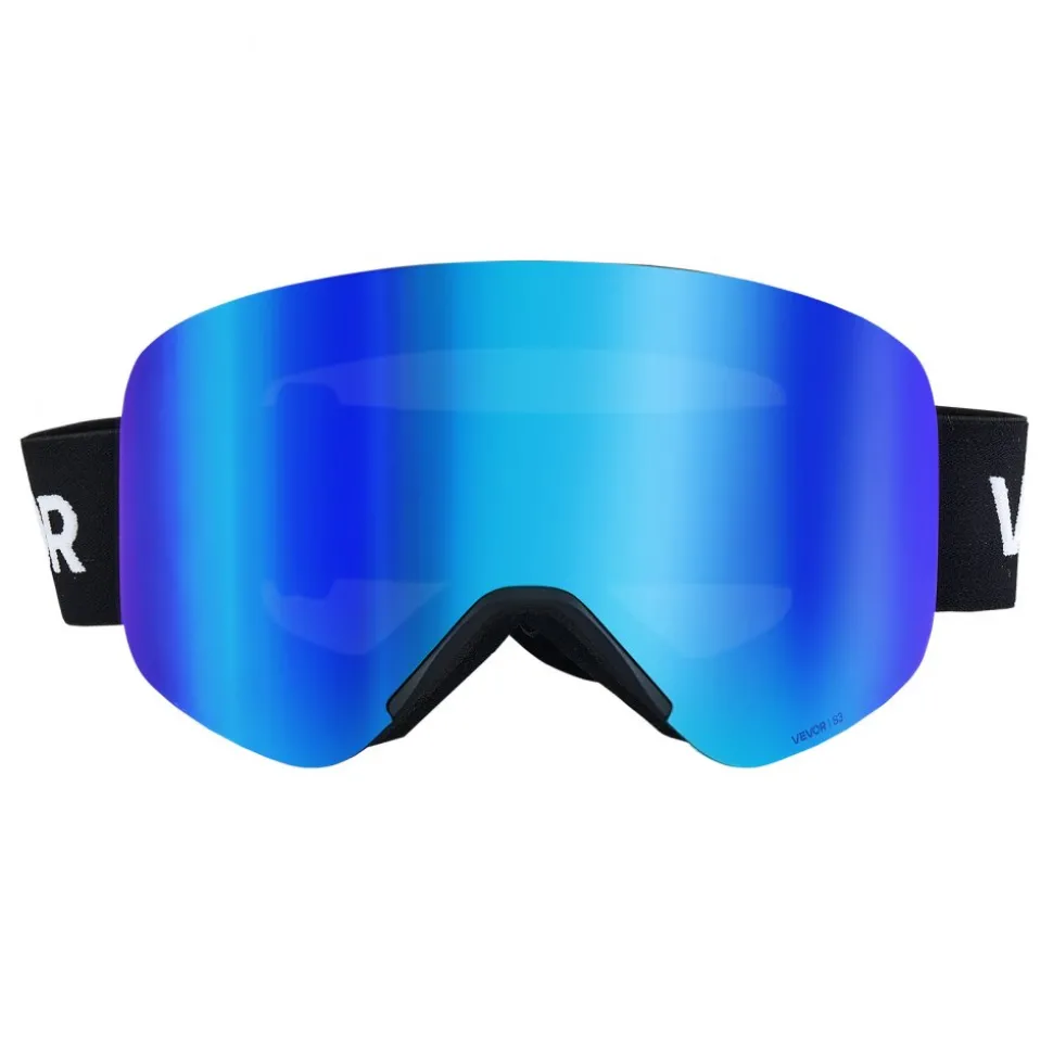 VEVOR Frameless Ski Goggles, Magnet Cylindrical Lens with Pink Revo Coating, OTG Anti fog Snow Goggles for Men Women Youth, TPU Frame & Ventilation Structure, Fit for Skiing, Skating, Snowboarding