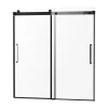VEVOR Frameless Sliding Bathtub Door, 56-60 in.W x 60 in.H, Frameless Shower Glass Door, Frameless Double Sliding Tub Door with 5/16 in Clear Tempered Glass and Stainless Steel Handle, Black Finish