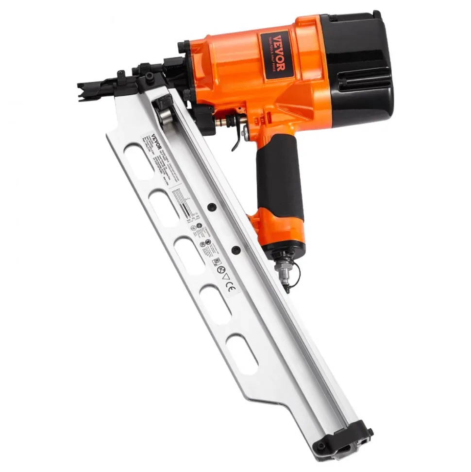 VEVOR Framing Nailer, 2" to 3-1/2" 21 Degree Full Round Head Pneumatic Framing Nailer with Dual Trigger Modes & Tool-Less Depth Adjustment, 80-120PSI Pro Air Nail Gun for Framing Flooring Decking