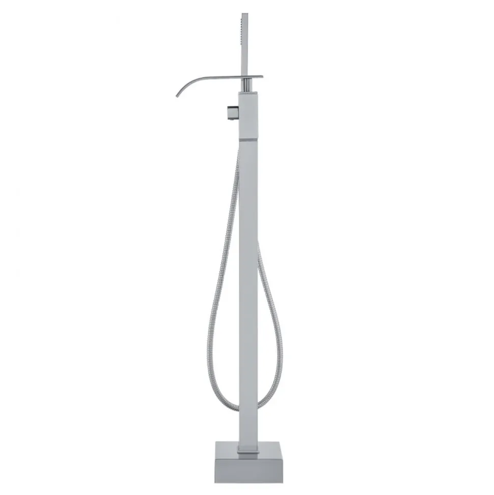 VEVOR Freestanding Bathtub Faucet, Floor Mount, Freestanding Tub Filler, Shower Mixer Taps, Two Water Modes, 360° Swivel Spout, for Bathing & Showering Pet Bathing Cleaning Drains Toilet Flushing