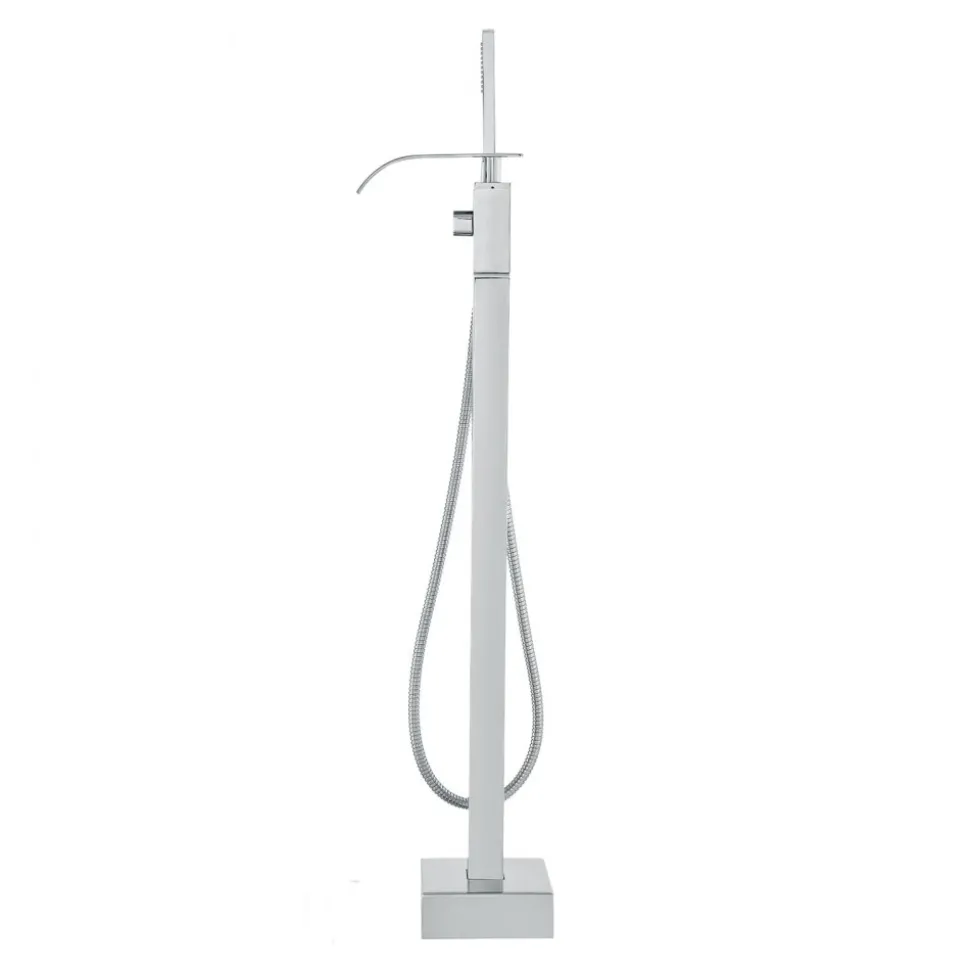 VEVOR Freestanding Bathtub Faucet, Floor Mount, Freestanding Tub Filler, Shower Mixer Taps, Two Water Modes, 360° Swivel Spout, for Bathing & Showering Pet Bathing Cleaning Drains Toilet Flushing