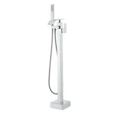 VEVOR Freestanding Bathtub Faucet, Floor Mount, Freestanding Tub Filler, Shower Mixer Taps, Two Water Modes, 360° Swivel Spout, for Bathing & Showering Pet Bathing Cleaning Drains Toilet Flushing
