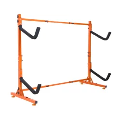 VEVOR Freestanding Kayak Storage Rack, Kayak Stand for 2 Kayak Canoe Paddleboard, Heavy-duty Steel Kayak Hanger Holder with Padded Arms and Adjustable Width, 175LBS Max Load, for Indoor Outdoor Garage