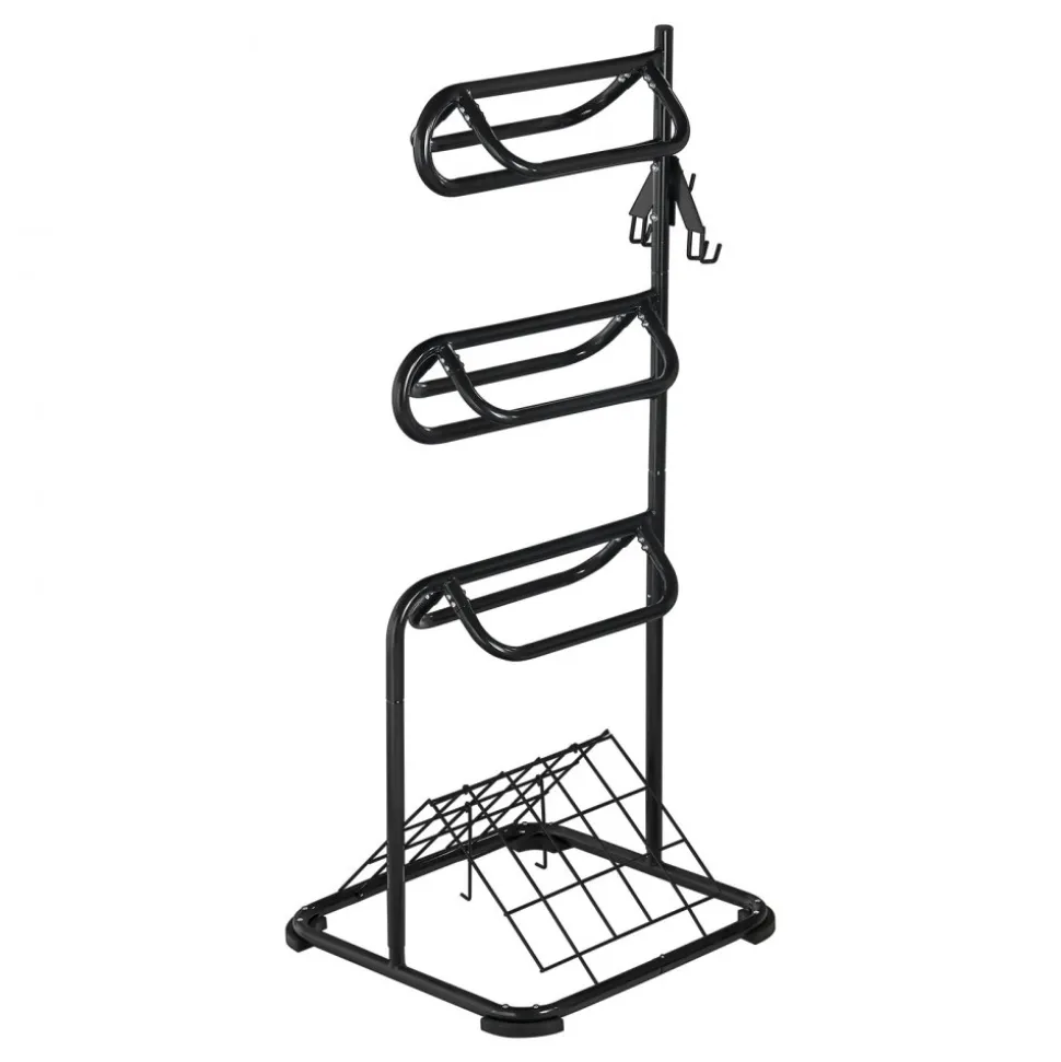 VEVOR Freestanding Saddle Stand, 30 x 30 x 68.5 in, 3 Tiers Saddle Rack, Heavy Duty Saddle Blanket Holder with Removable & Rotating Tiers, English & Western Saddle Rack for Tack Room Organization