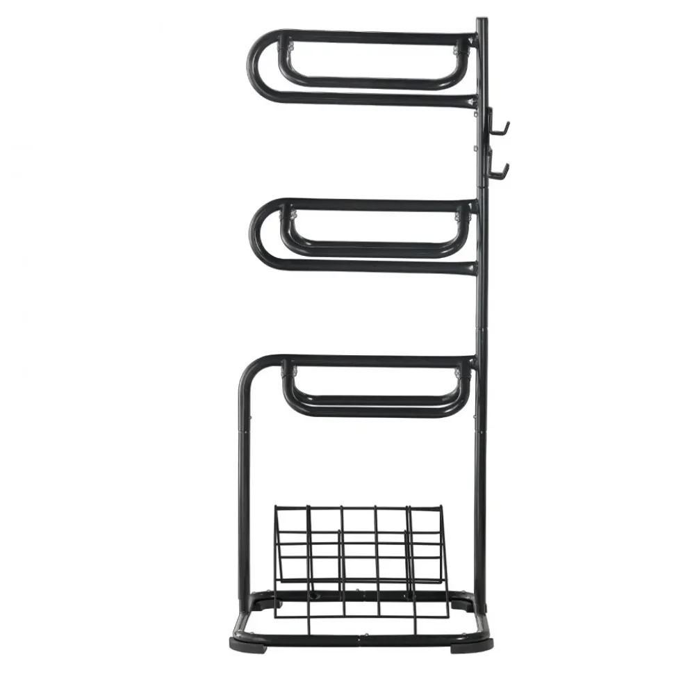 VEVOR Freestanding Saddle Stand, 30 x 30 x 68.5 in, 3 Tiers Saddle Rack, Heavy Duty Saddle Blanket Holder with Removable & Rotating Tiers, English & Western Saddle Rack for Tack Room Organization