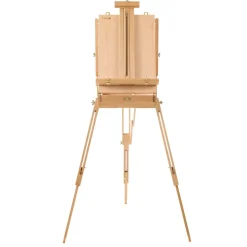 VEVOR French Easel with Legs Foldable and Portable Sketchbox Easel Stand, For Painting, Solid Beech Wood, Holds Canvas up to 33.86