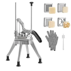 VEVOR French Fry Cutter, Commercial Vegetable Chopper with 4 Blades (1/2