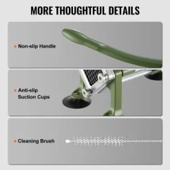 VEVOR French Fry Cutter, Potato Slicer with 1/2-Inch and 3/8-Inch Stainless Steel Blades, Manual Potato Cutter Chopper with Suction Cups, Great for Potato, French Fries, Cucumber, Vegetables, Carrot
